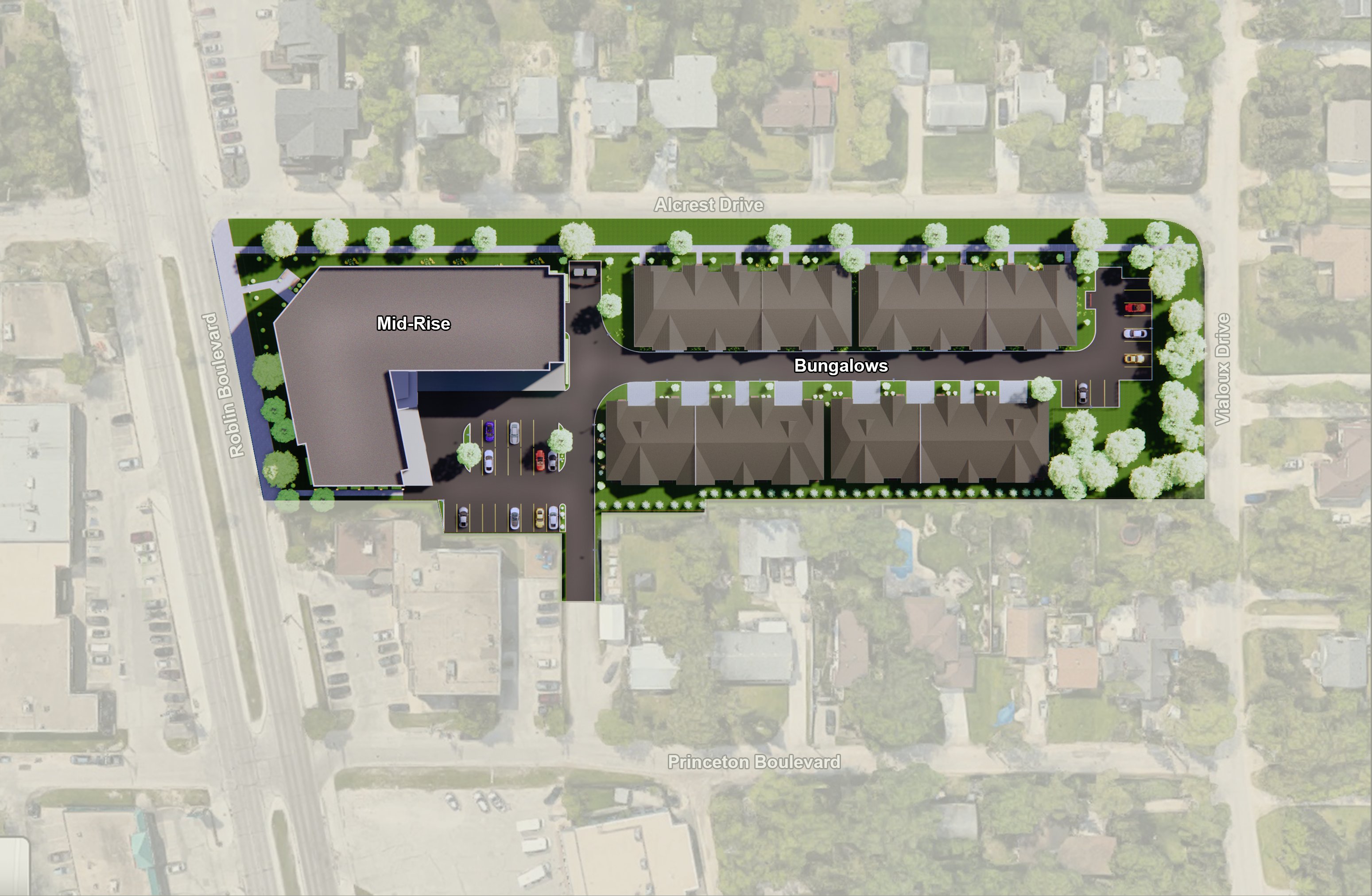 Princeton Estates site plan with street context